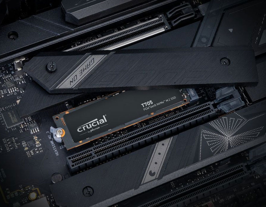 Crucial T705 PCIE GEN5 NVME M.2 Up to 13,600 MB/s - Game Ready - Internal Solid State Drive Crucial T705 PCIE GEN5 NVME M.2 Up to 13,600 MB/s - Game Ready - Internal Solid State Drive